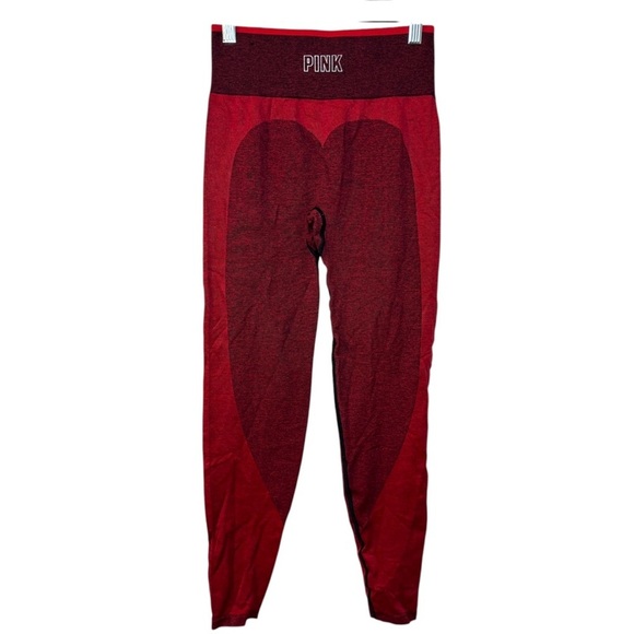 NWOT PINK Victoria’s Secret Red Seamless Leggings Sz Small Womens activewear - Picture 3 of 10